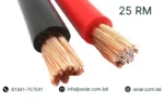 DC 25 mm² (25 RM) Solar Battery Connection Cable for Hybrid Inverters in Bangladesh - Red and Black Flexible Copper Wire