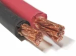 DC 35 mm² (35 RM) heavy-duty solar cable for hybrid solar systems, featuring pure tinned copper conductor, XLPO insulation, color-coded red and black wires, high current capacity for batteries, inverters, and MPPT charge controllers, weather-resistant and flexible for residential and commercial solar installations.