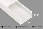 White PVC Electric Cable Casing size 2 inch width by 1 inch height, 72 inch length, for office and home wiring management in Bangladesh."