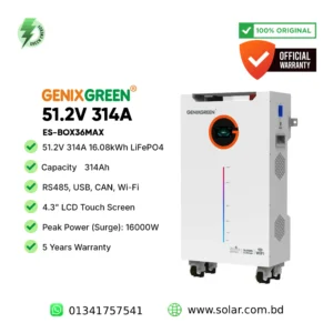 Genix Green 51.2V 314Ah 16 KWh LiFePO4 Battery PRICE BANGLADESH