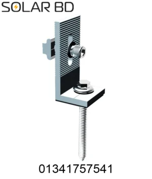 Aluminum solar roof mounting L-foot clamp with self-tapping screw for tin shed installation