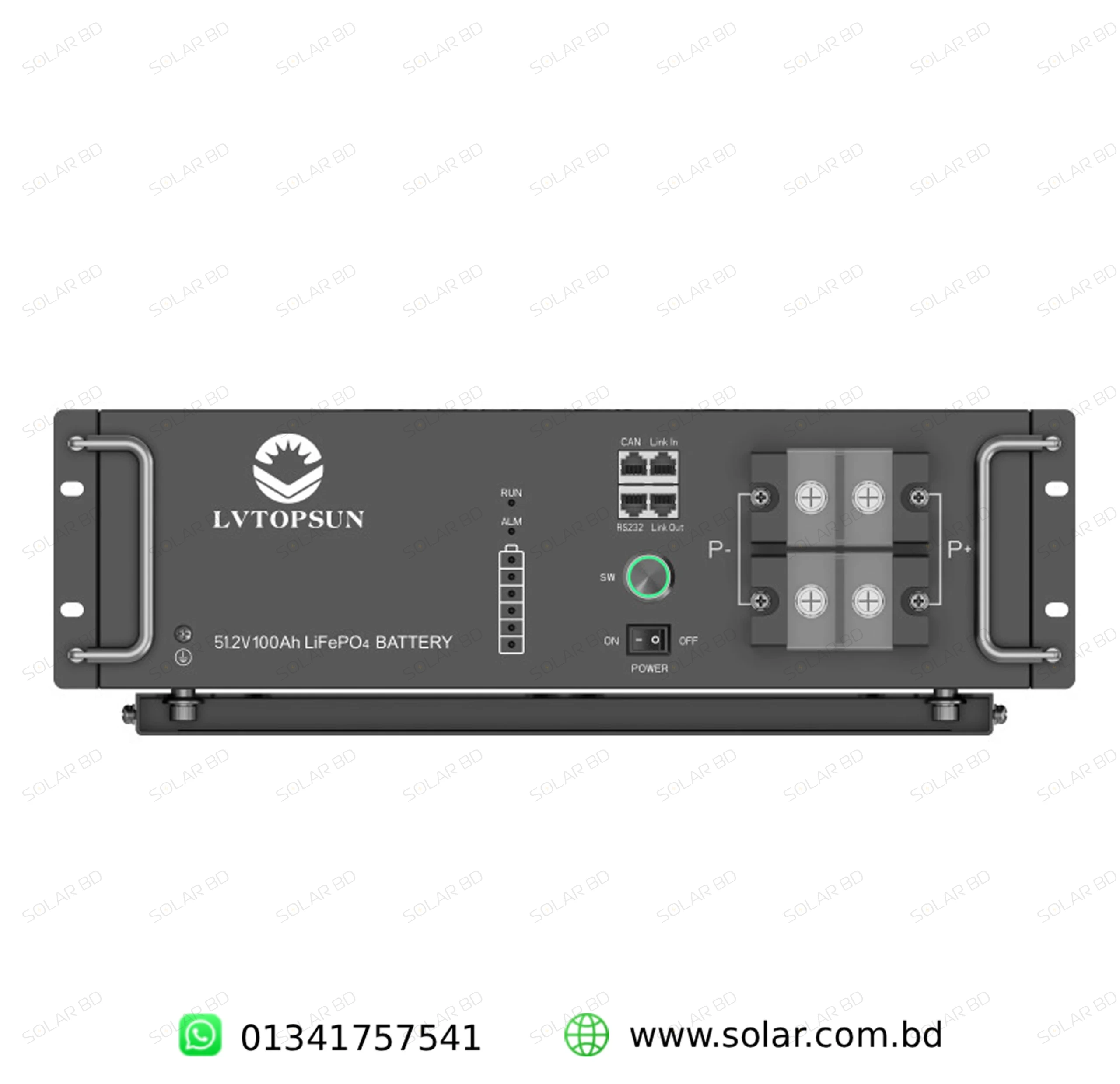 LVTOPSUN 51.2V 100Ah 5.12kWh Lithium Iron Phosphate Battery