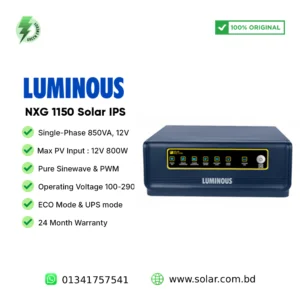 Luminous NXG 1150 Solar Home UPS 850VA 12V Hybrid Solar UPS for home backup Bangladesh
