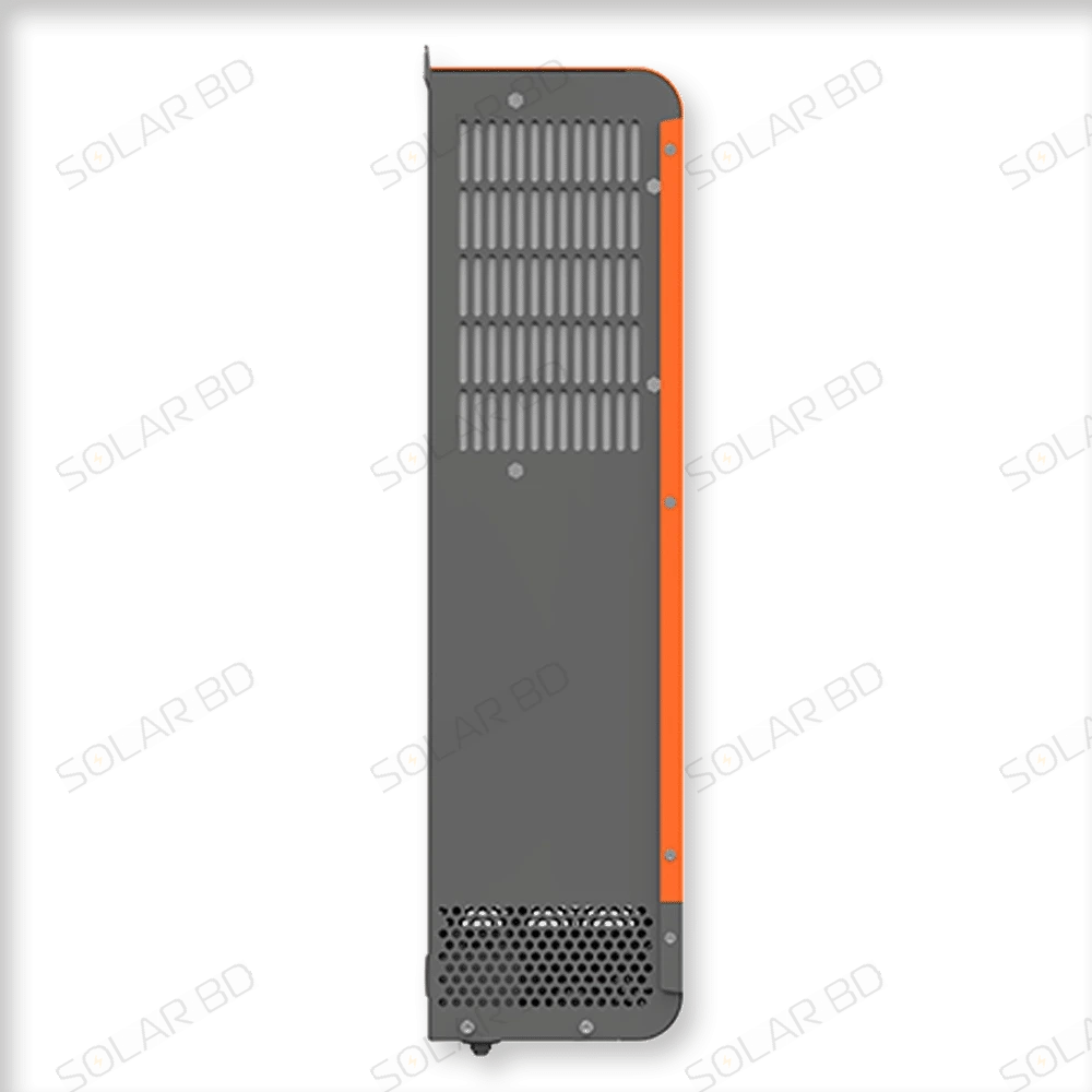 Luxwatt 1.2kW Solar Inverter side view showing cooling vents and compact design