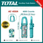 TOTAL Digital AC Clamp Meter 400A Model TMT762001 for electrician use in Bangladesh