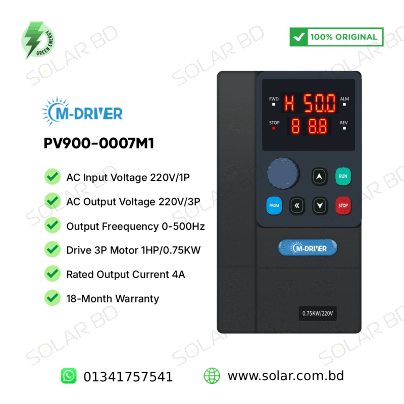 M-Driver Single Phase 220V 0.75KW AC Drives VFD Inverter - SOLAR BD