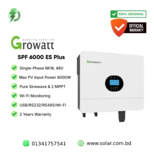 Growatt SPF 6000 ES Plus – 6kW Off-Grid Hybrid Inverter