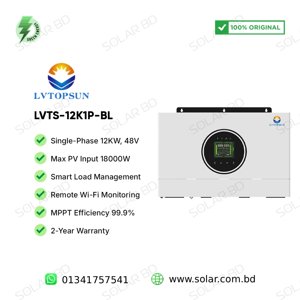 LVTOPSUN 12KW 48V Solar Off-Grid Hybrid Inverter pure sine wave MPPT solar inverter Bangladesh