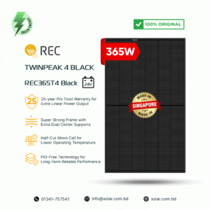 REC TwinPeak 4 Black Series 365W Half-Cut Mono Solar Panel