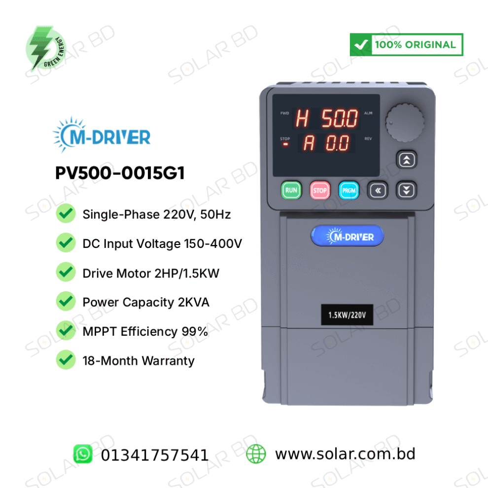 M-Driver Single Phase 220V 1.5KW Solar Water Pump VFD Inverter - SOLAR BD