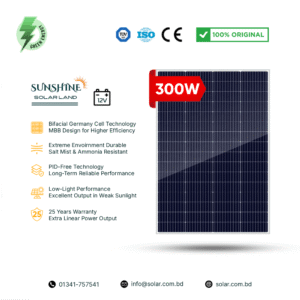SUNSHINE 300W Germany Cell 12V Mono Bifacial Solar Panel