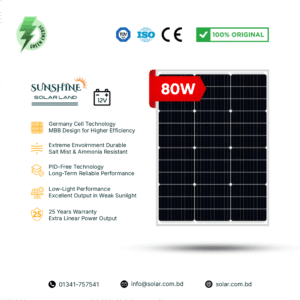 SUNSHINE 80W Germany Cell 12V Mono Solar Panel