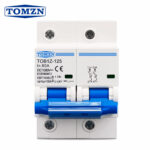 TOMZN 2P DC 1000V MCB TOB1Z-125 Mini Circuit Breaker Front View