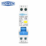 TOMZN RCBO 1P+N 6kA Residual Current Circuit Breaker Front View