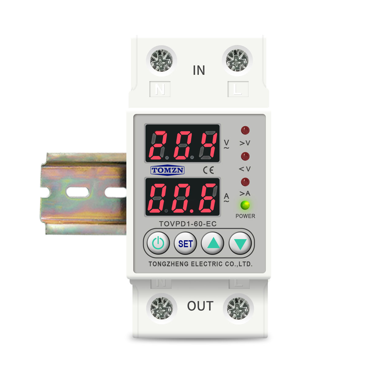 TOMZN TOVPD1-60-EC 230V Din Rail Over Under Voltage Protector Relay 60A Adjustable - Image 4