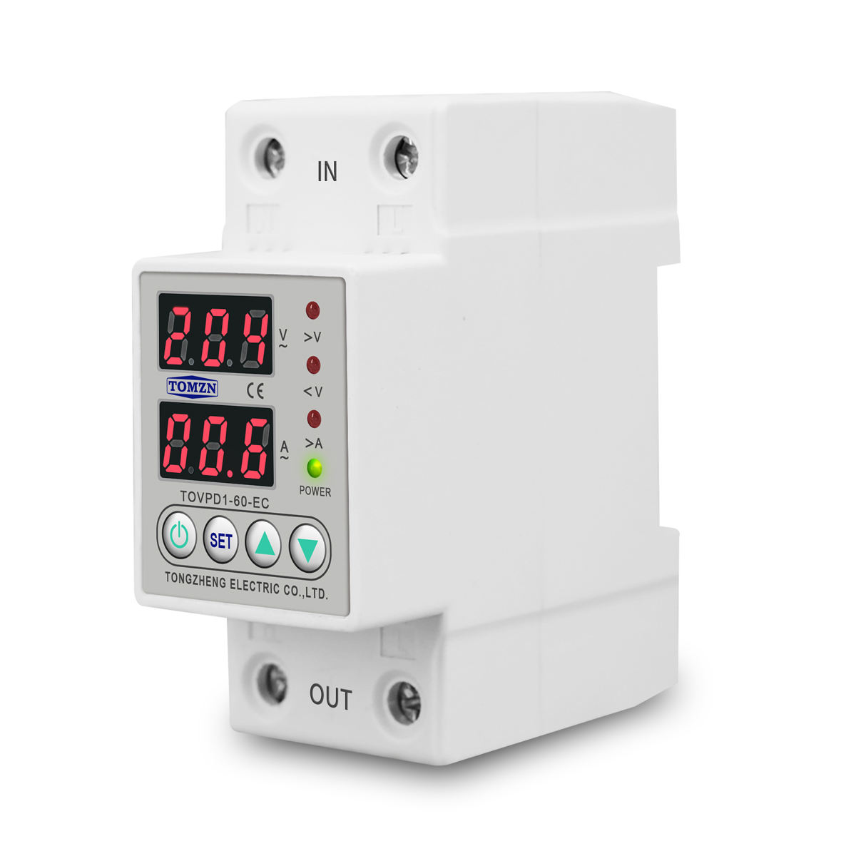 TOMZN TOVPD1-60-EC 230V Din Rail Over Under Voltage Protector Relay 60A Adjustable - Image 2